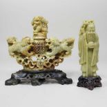 Two Chinese soapstone carvings