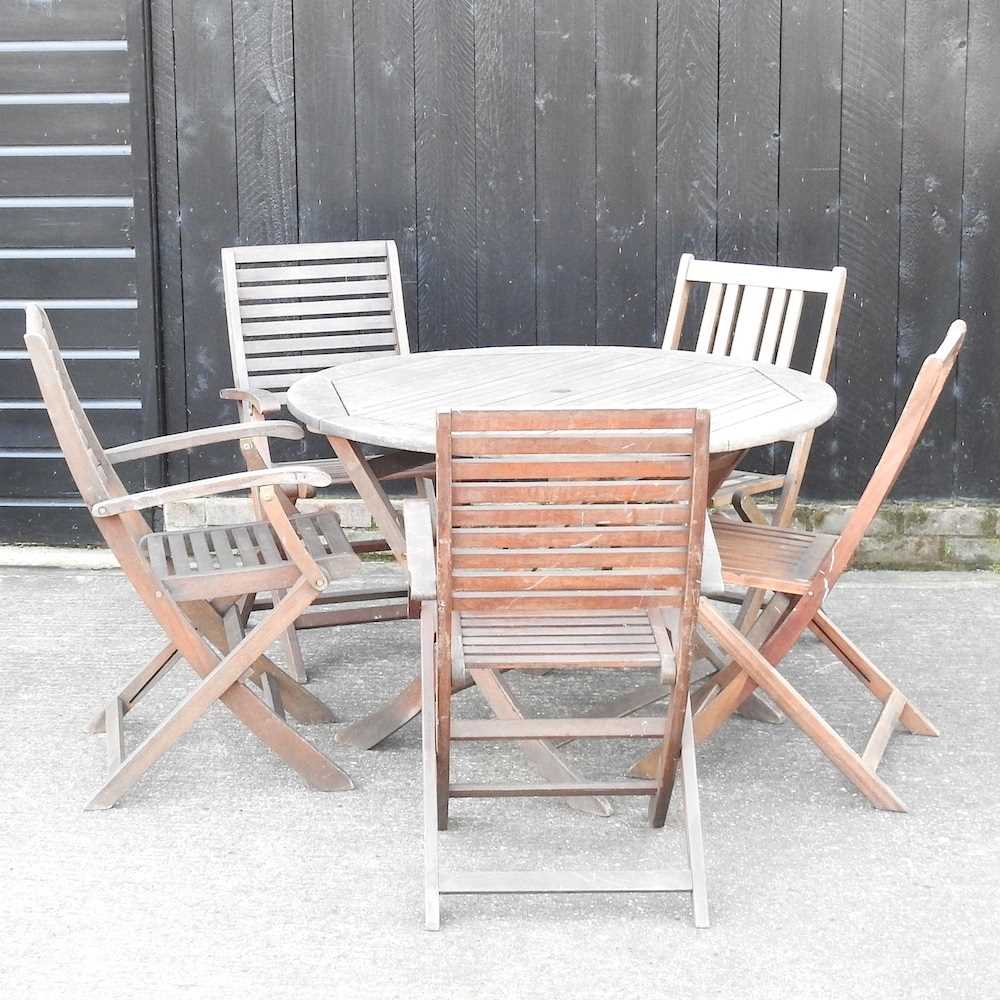 A hardwood garden table