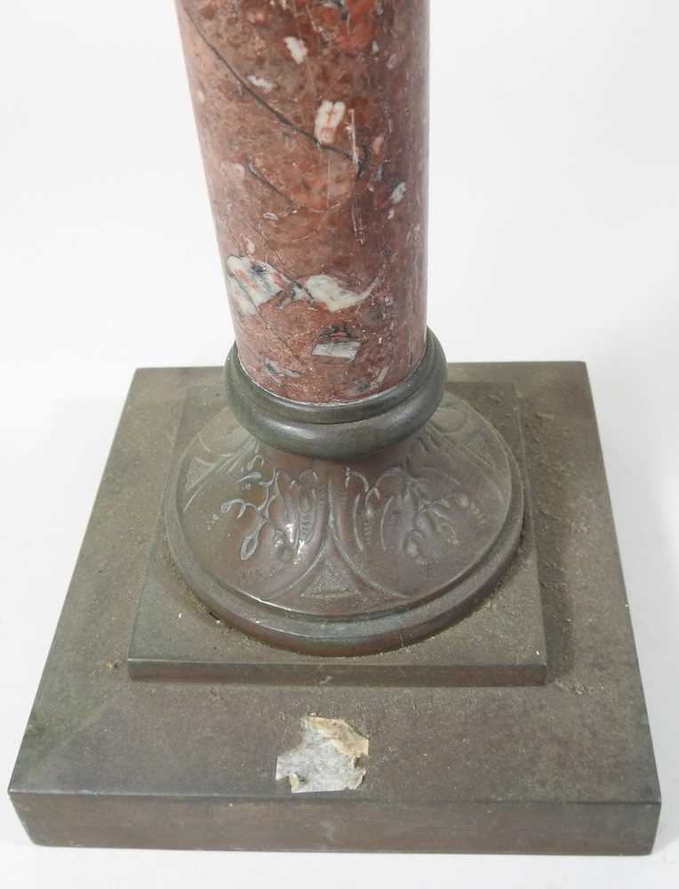 A 19th century bronzed oil lamp base - Image 4 of 9