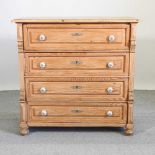 A continental pine secretaire chest