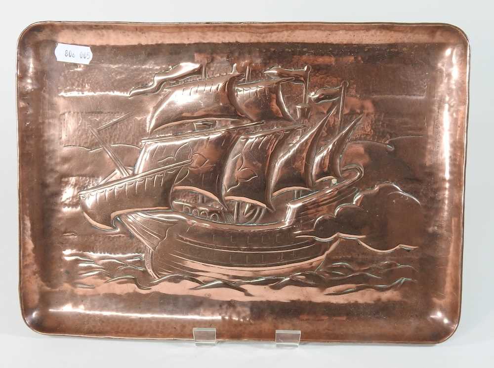 An Arts and Crafts Newlyn copper tray - Image 2 of 4