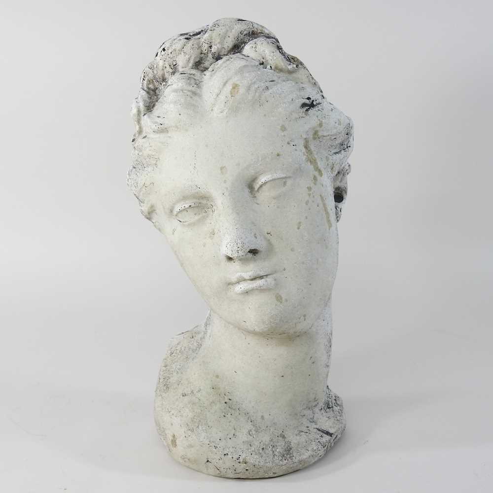 A cast stone head