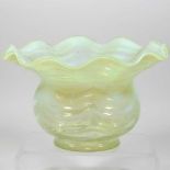 A vaseline glass oil lamp shade