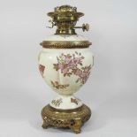A 19th century Worcester blush ivory oil lamp base