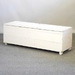 A white painted pine blanket box