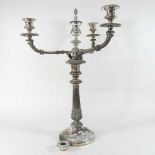 A large 19th century silver plated candelabra