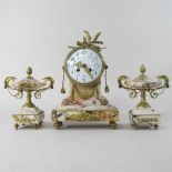 An early 20th century French clock garniture