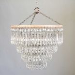 An early 20th century cut glass ceiling light