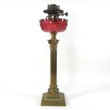 A 19th century brass oil lamp base