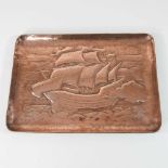 An Arts and Crafts Newlyn copper tray