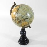 A terrestrial globe on stand