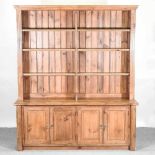 A pine cabinet bookcase