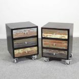 A pair of vintage style bedside cabinets