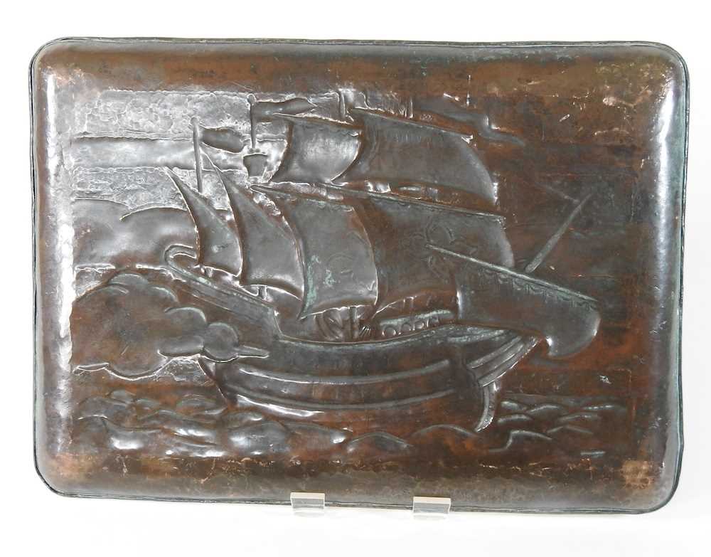 An Arts and Crafts Newlyn copper tray - Image 3 of 4