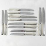 A set of twelve silver handled knives
