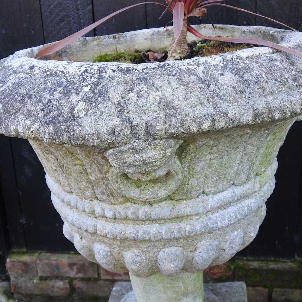 DAY TWO - A pair of cast stone garden urns - Image 2 of 9