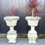 DAY TWO - A pair of cast stone garden urns