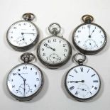 A collection of five various 19th century pocket watches