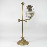 A 19th century brass student's lamp