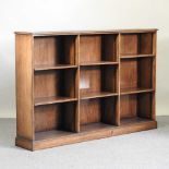 An oak dwarf open bookcase