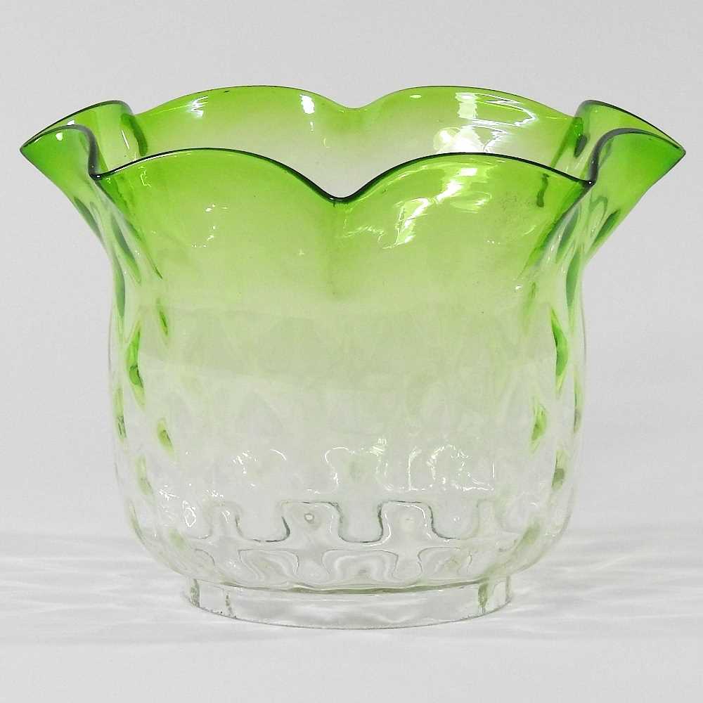 A glass oil lamp shade