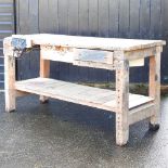 A workshop woodwork bench