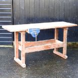 A workshop woodwork bench