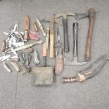 A collection of military knives