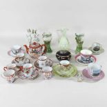 A collection of china and glassware
