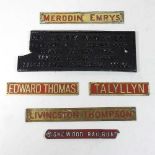 A collection of railway plaques