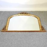 A gilt framed overmantle mirror