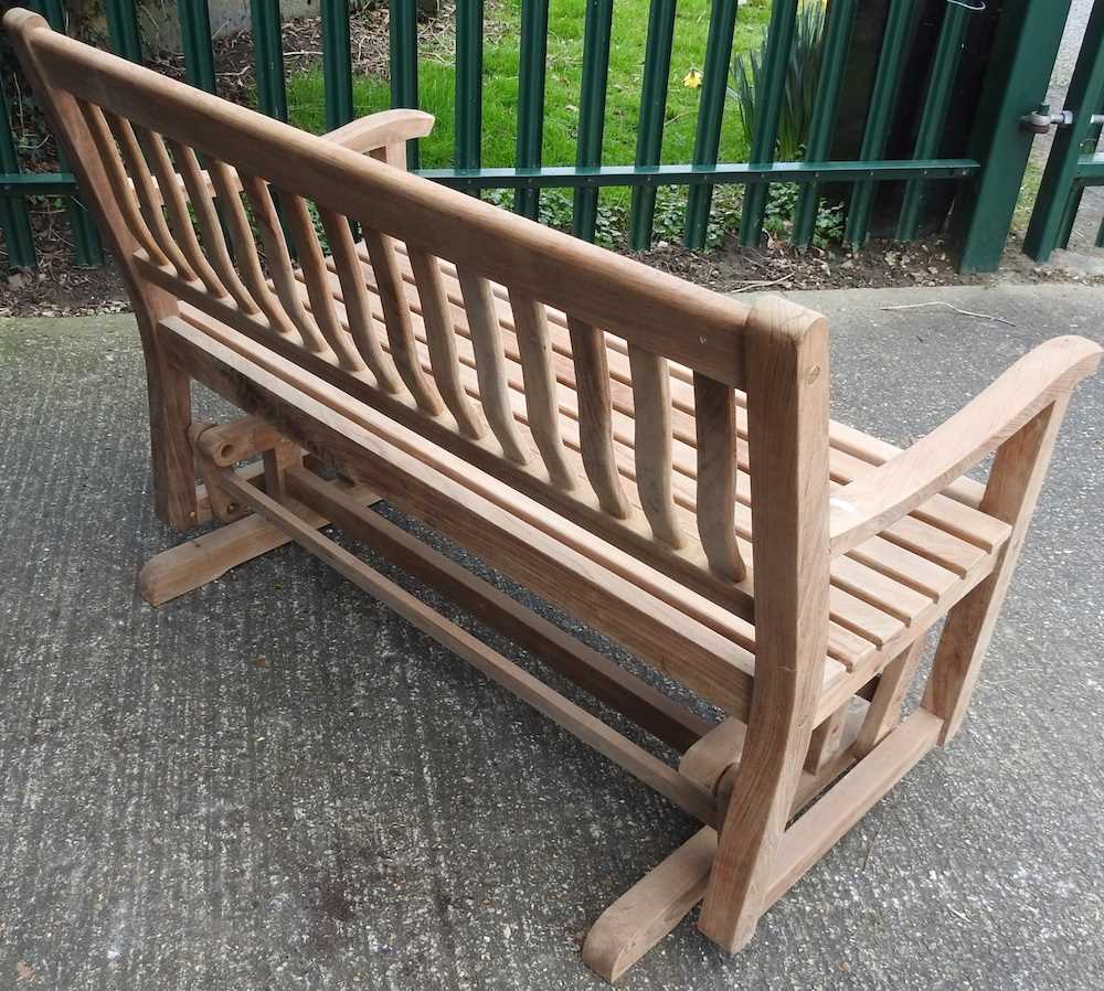 A teak garden bench - Image 4 of 5