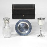 A silver travelling communion set