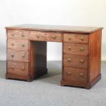 A 19th century mahogany pedestal desk