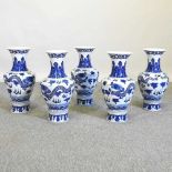 A garniture of five Chinese vases