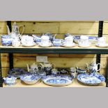 A collection of blue and white china