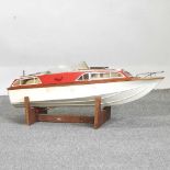 A remote control model boat