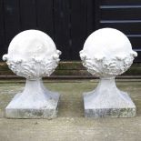 A pair of Haddon stone finials