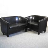 A pair of sofas