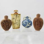 Four oriental scent bottles