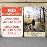 Two enamel signs