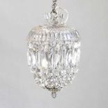 A cut glass ceiling light