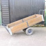 A large wooden hand cart