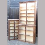 A glazed wooden cabinet