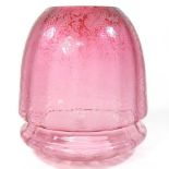 A ruby glass oil lamp shade