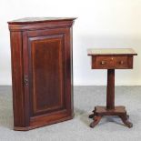 A 19th century inlaid corner cabinet