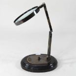 A table magnifier on stand