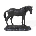 A bronze model of a horse