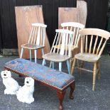 Two beech dining chairs