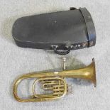 A brass euphonium